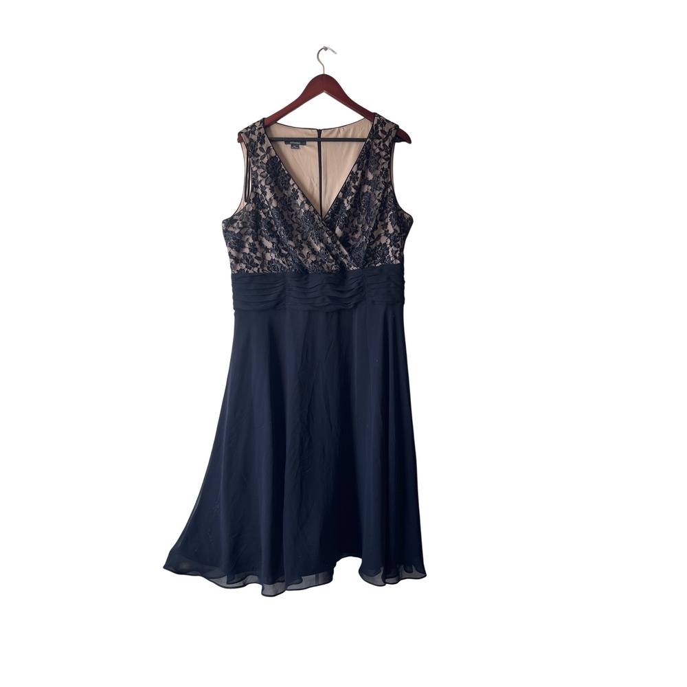Vintage Dressbarn Woman Collection‎ Black Lace Sequin Chiffon Cocktail Dress 18W
